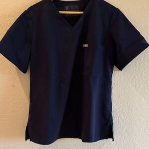 Figs Deep Blue V-Neck Scrub Top women’s large